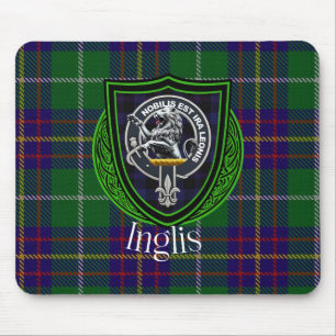Inglis Scottish Clan Tartan and Crest  Mouse Pad