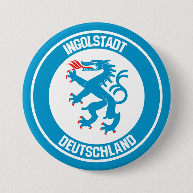 Ingolstadt Round Emblem 3 Inch Round Button (Front)