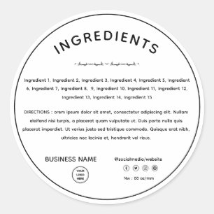 Ingredient Direction With Logo Product Label