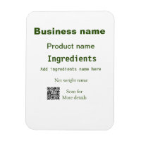 Ingredients add product name weight scan Q R detai