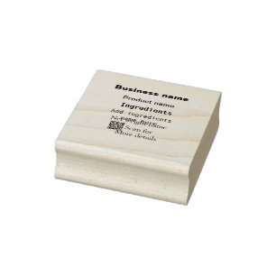 Ingredients add product name weight scan Q R detai Rubber Stamp