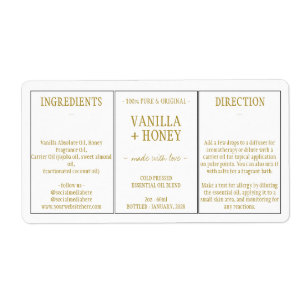 Ingrédients cosmétiques à l'huile essentielle de v