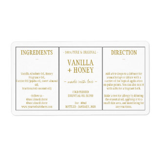 Ingrédients cosmétiques à l'huile essentielle de v