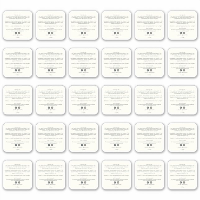 Ingrédients de produits de beauté Autocollant 2 po (Devant)