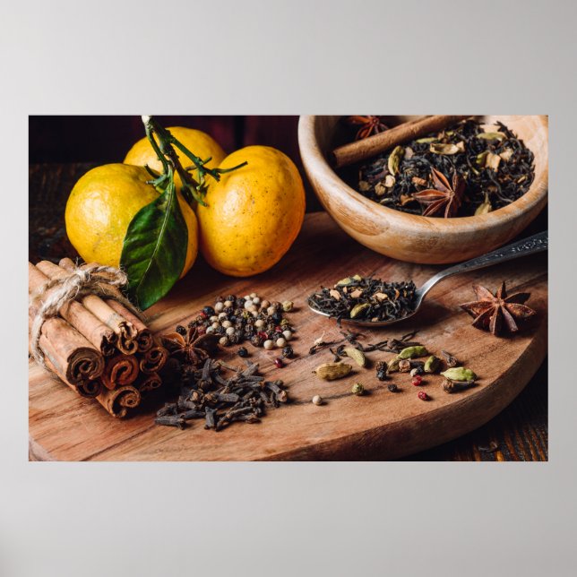 Ingredients for masala chai poster (Front)