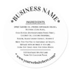 Ingredients Label White Black