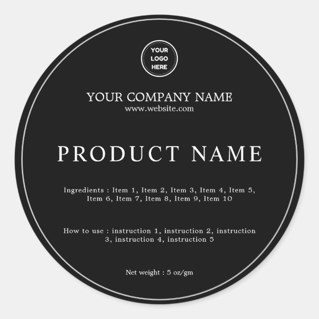 Ingrédients minimalistes Instructions Étiquette de (Devant)