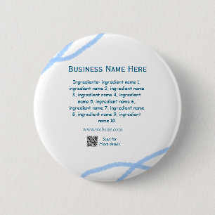 Ingredients name add business name website QR code 2 Inch Round Button
