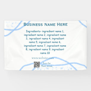 Ingredients name add business name website QR code Banner