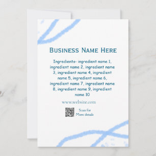 Ingredients name add business name website QR code Holiday Card