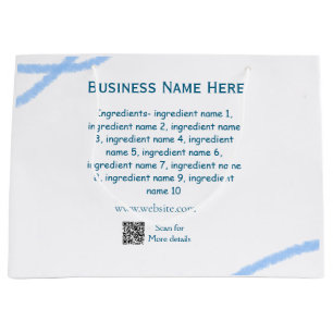 Ingredients name add business name website QR code Large Gift Bag