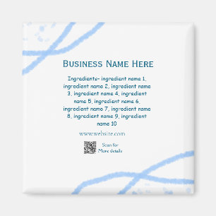 Ingredients name add business name website QR code Magnet