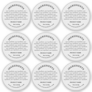 Ingrédients Produit Vinyl Transparent Étiquette