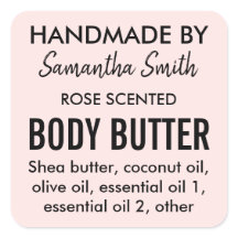 Ingredients simple body butter product label