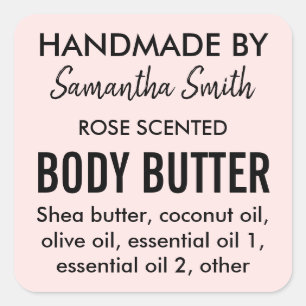 Ingredients simple body butter product label