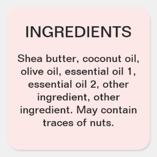 Ingredients simple business product label sticker