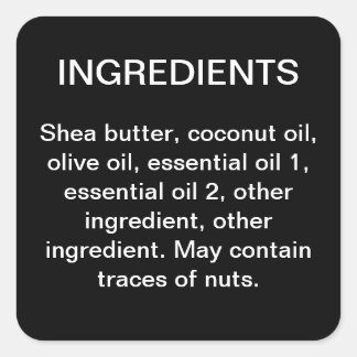 Ingredients simple business product label sticker