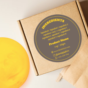 ingrédients Sticker Étiquette produit