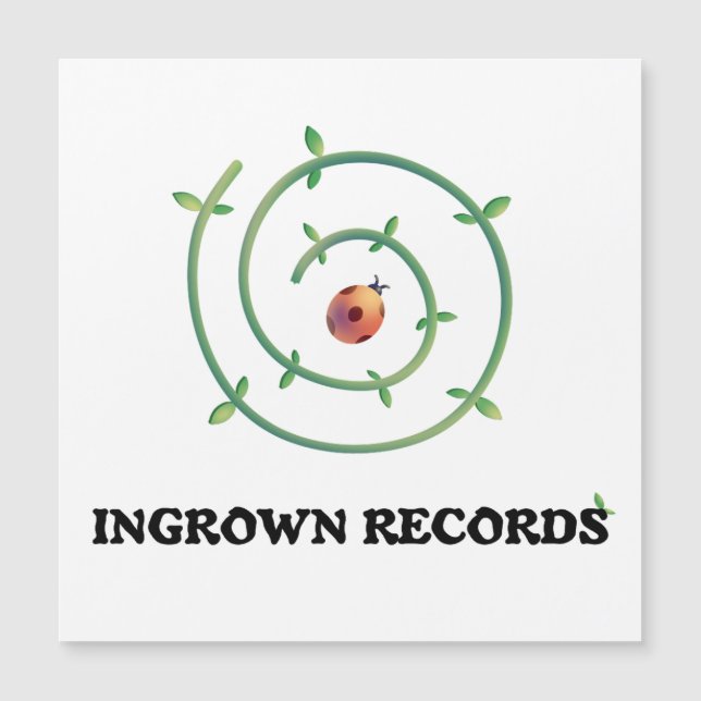 Ingrown Records Ladybug Spiral Large Magnetic Card (Front)