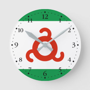 Ingushetia Flag Round Clock