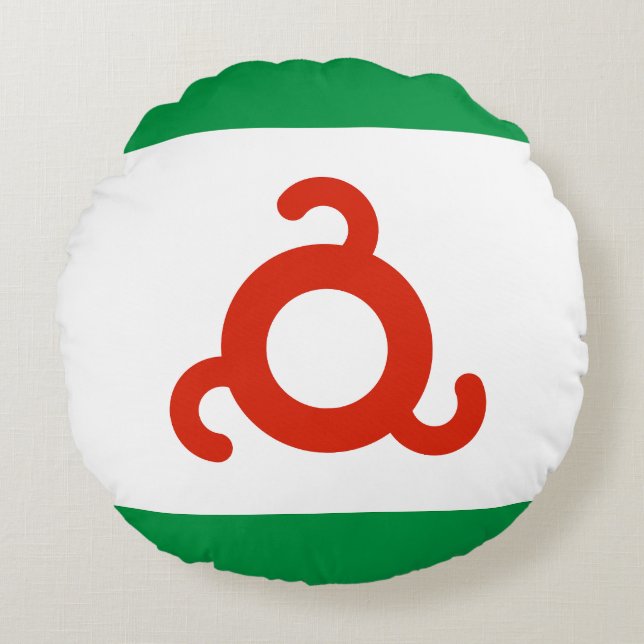 Ingushetia Flag Round Pillow (Front)