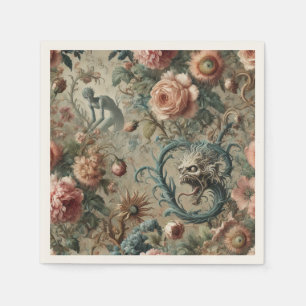 Inhabitable Doom – Gothic Victorian Floral Design Napkin