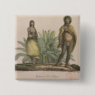 Inhabitants of Easter Island 2 Inch Square Button