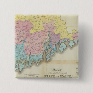 Inhabited Parts of Maine 2 Inch Square Button