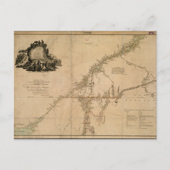 Inhabited Portion of Canada in 1777 Map Postcard (Front)