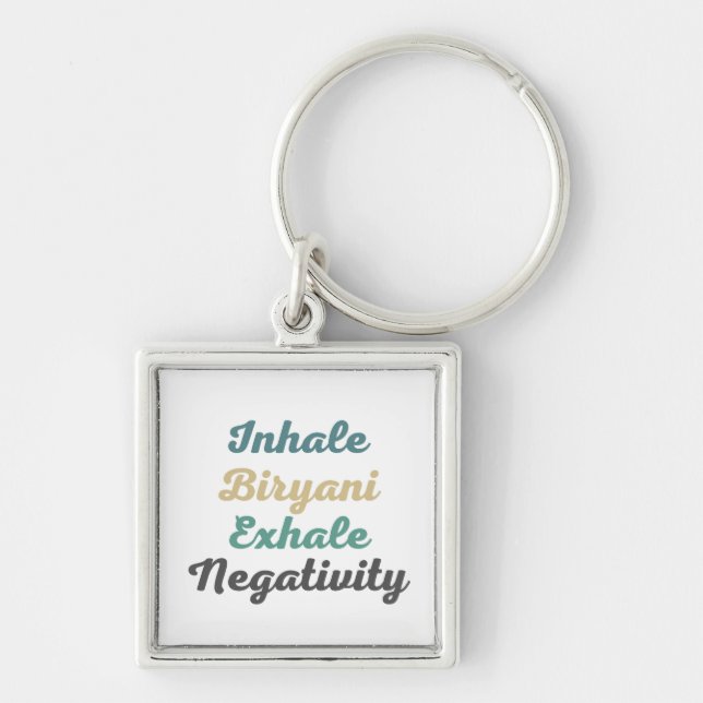 Inhale Biryani Exhale Negativity Keychains (Front)