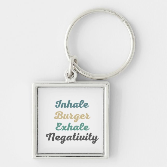 Inhale Burger Exhale Negativity Keychains (Front)