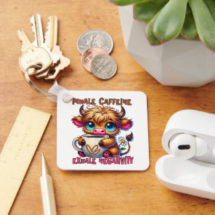Inhale Caffeine Exhale Negativity  Keychain