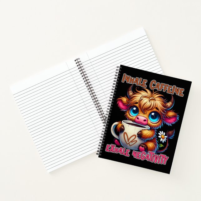 Inhale Caffeine Exhale Negativity  Notebook (Inside)