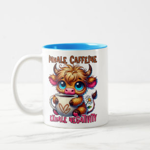 Inhale Caffeine Exhale Negativity  Two-Tone Coffee Mug