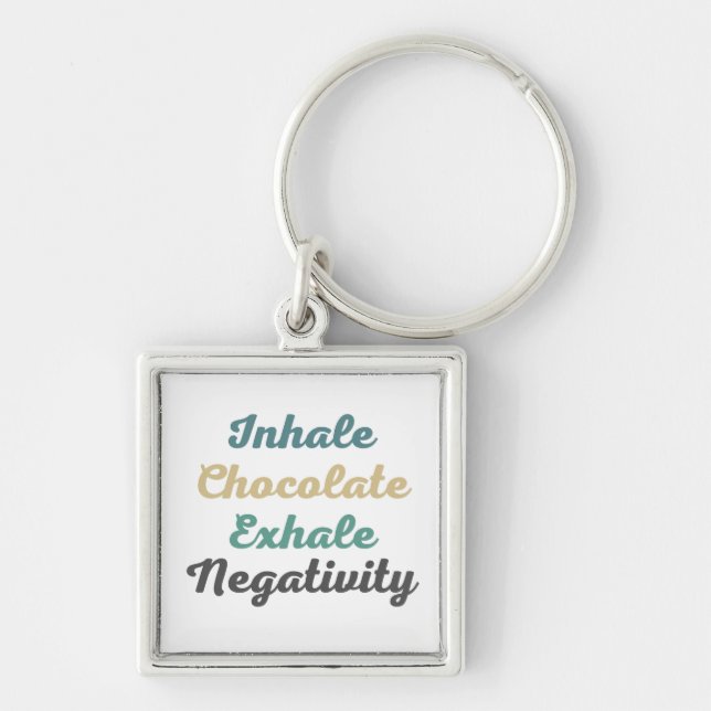 Inhale Chocolate Exhale Negativity Keychains (Front)