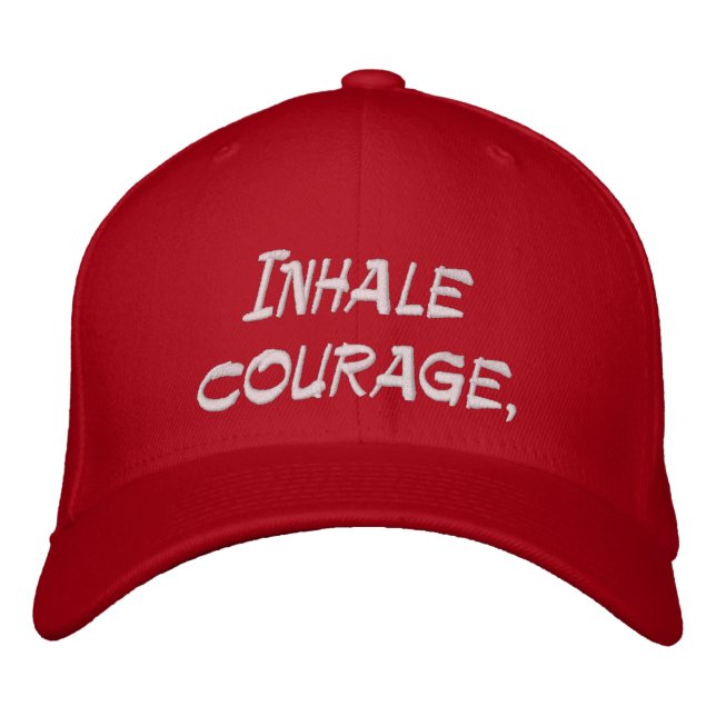 "Inhale courage, exhale anxiety" Flex fit Wool Cap (Front)