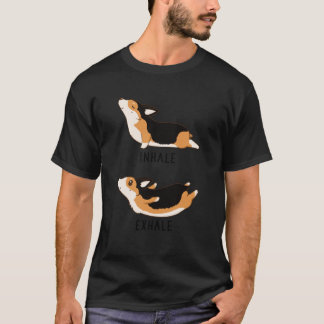 Inhale Ehaleri Color Corgi Yoga funny T-Shirt
