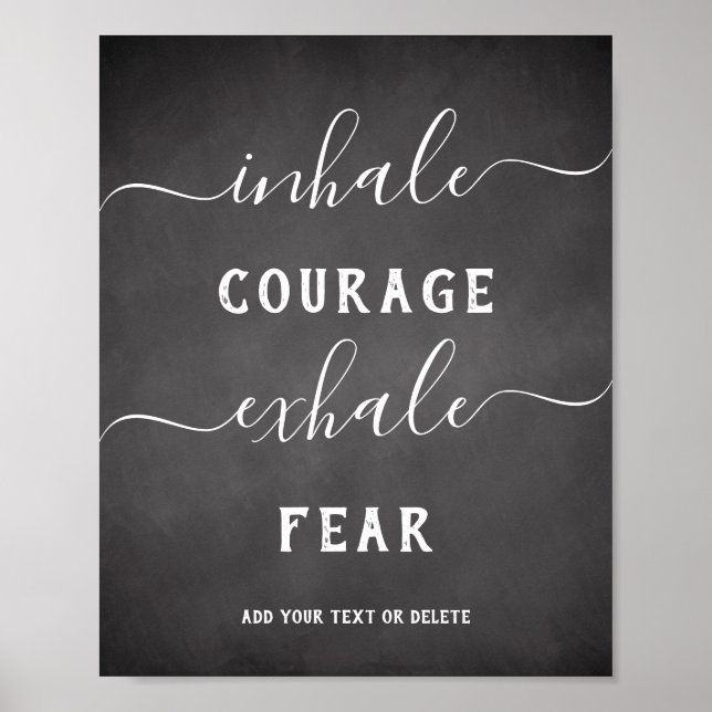 Inhale Exhale Black White Inspiration Poster (Devant)
