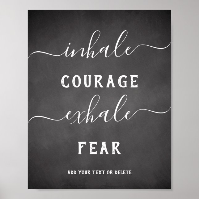 Inhale Exhale Black White Inspirational Poster (Front)
