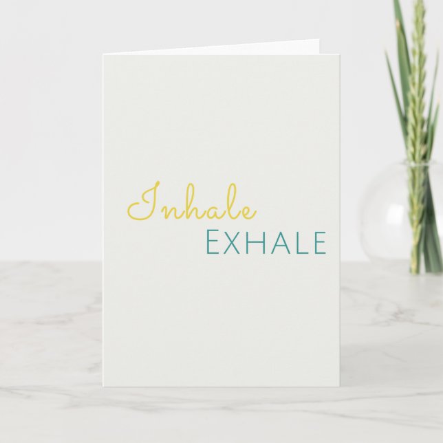 Inhale Exhale | Breathe Calm Zen Yoga Relaxation Card (Front)