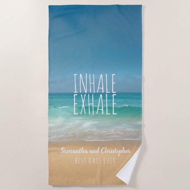Inhale Exhale Caribbean Beach Paradise Memories Towel (Front)