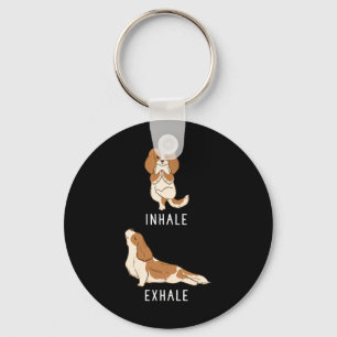 Inhale Exhale Cavalier King Charles Spaniel Funny Keychain