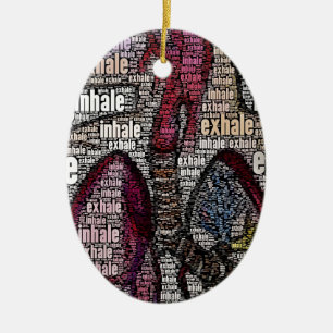 Inhale exhale ceramic ornament