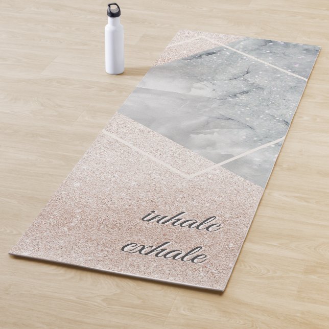 Inhale Exhale Elegant Space Marble Gold Sprinkle Yoga Mat (In Situ)