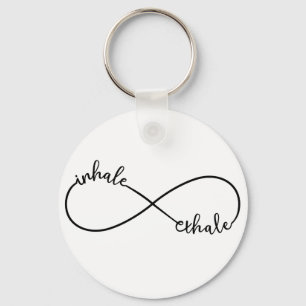 Inhale, exhale, infinity sign keychain