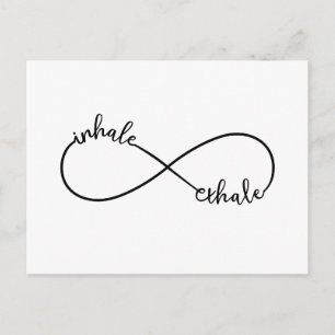 Inhale, exhale, infinity sign postcard