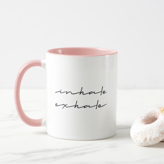 Inhale Exhale Inspiration Citation Mug (Avec donut)