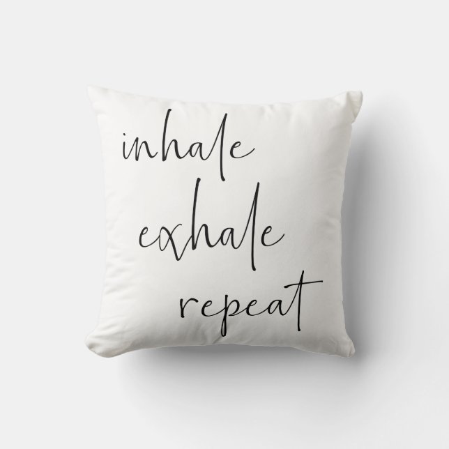 Inhale Exhale Meditation Calm Breathe Minimalist Throw Pillow (Front)