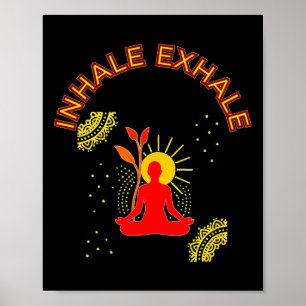 Inhale Exhale Meditation Energy Mandala Art  Poster