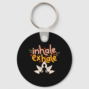 Inhale Exhale Meditation Energy Mandala Art Yoga W Keychain